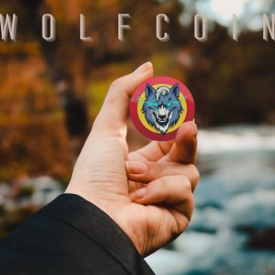 WOLFCOIN in my hand.