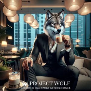 project WOLF/enjoying a coffee in a luxurious café