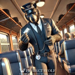 Wolf is checking tickets