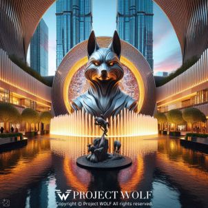 Project Wolf/ a statue built in Wolf Tower