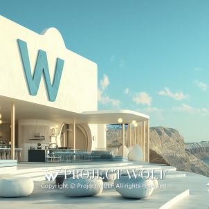 PROJECT WOLF!! "W" milk tea cafe in Santorini