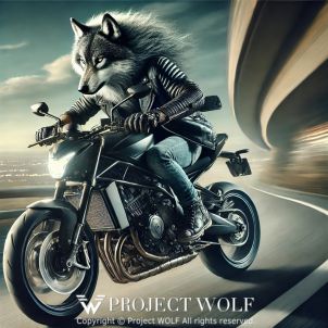 project WOLF/riding a motorcycle fiercely