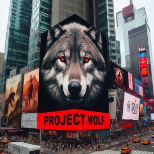 WOLFCOIN - Project Wolf banner in Timesquare