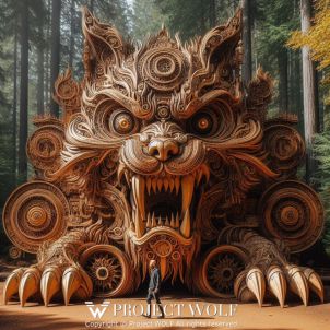 Project Wolf/ a legendary Wolf Wood sculpture