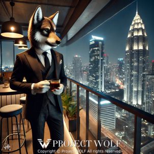 project WOLF/enjoys a drink on a terrace