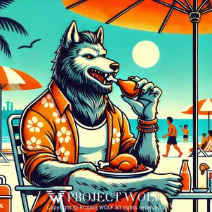 Project  Wolf / Wolf at beach