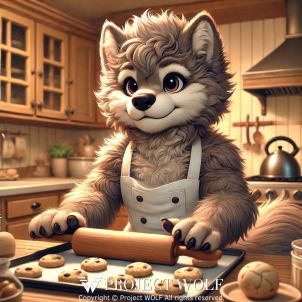 Wolf Making Cookies